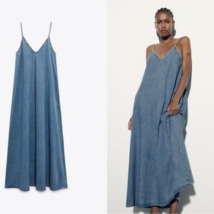 NWT Zara Denim Midi Dress
